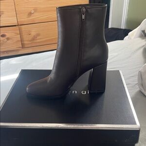 Madden Girl Classic Dark Brown Block Heel Ankle Boots